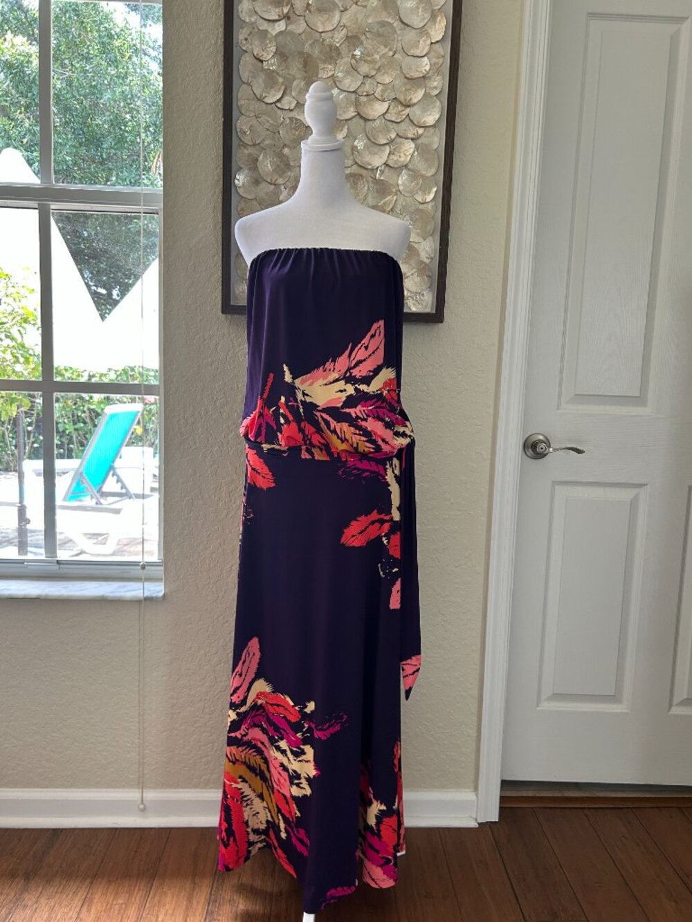 Veronica M Drop Waist Wine Maxi Dress